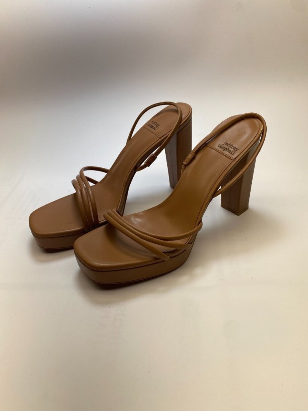 Jeffrey Campbell Womens Strappy High Heel Tan Slingback Sandal Sz 11
